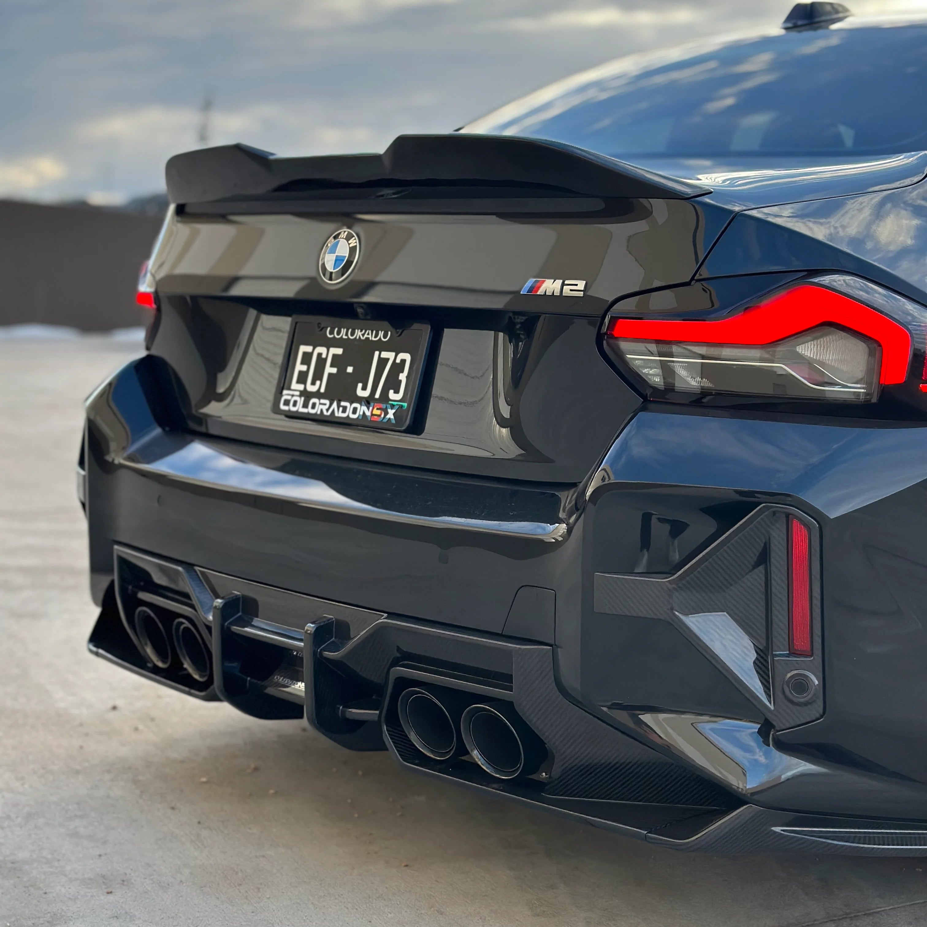 SQ-Style Carbon Fiber Rear Diffuser - BMW G87 M2 – Carbon Edge Dynamics